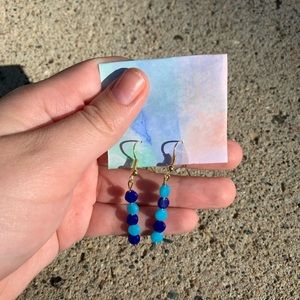 2 toned blue circle earrings⭐️